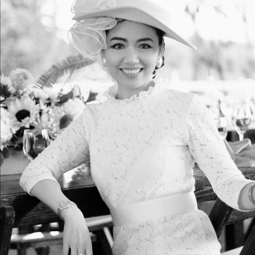 Classic vintage white lace dress